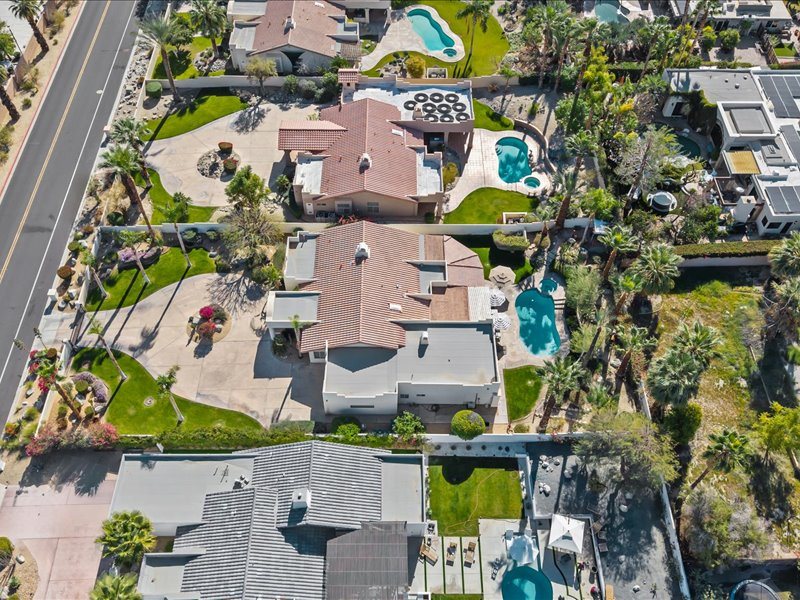 Aerial view with mountain backdrop, 71569 Sahara Road, Rancho Mirage