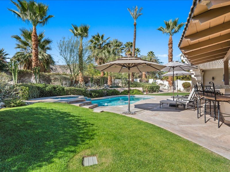 Backyard with built-in BBQ and bar, 71569 Sahara Road, Rancho Mirage