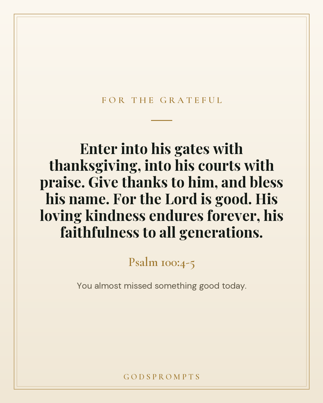 Psalm 100:4-5 scripture card