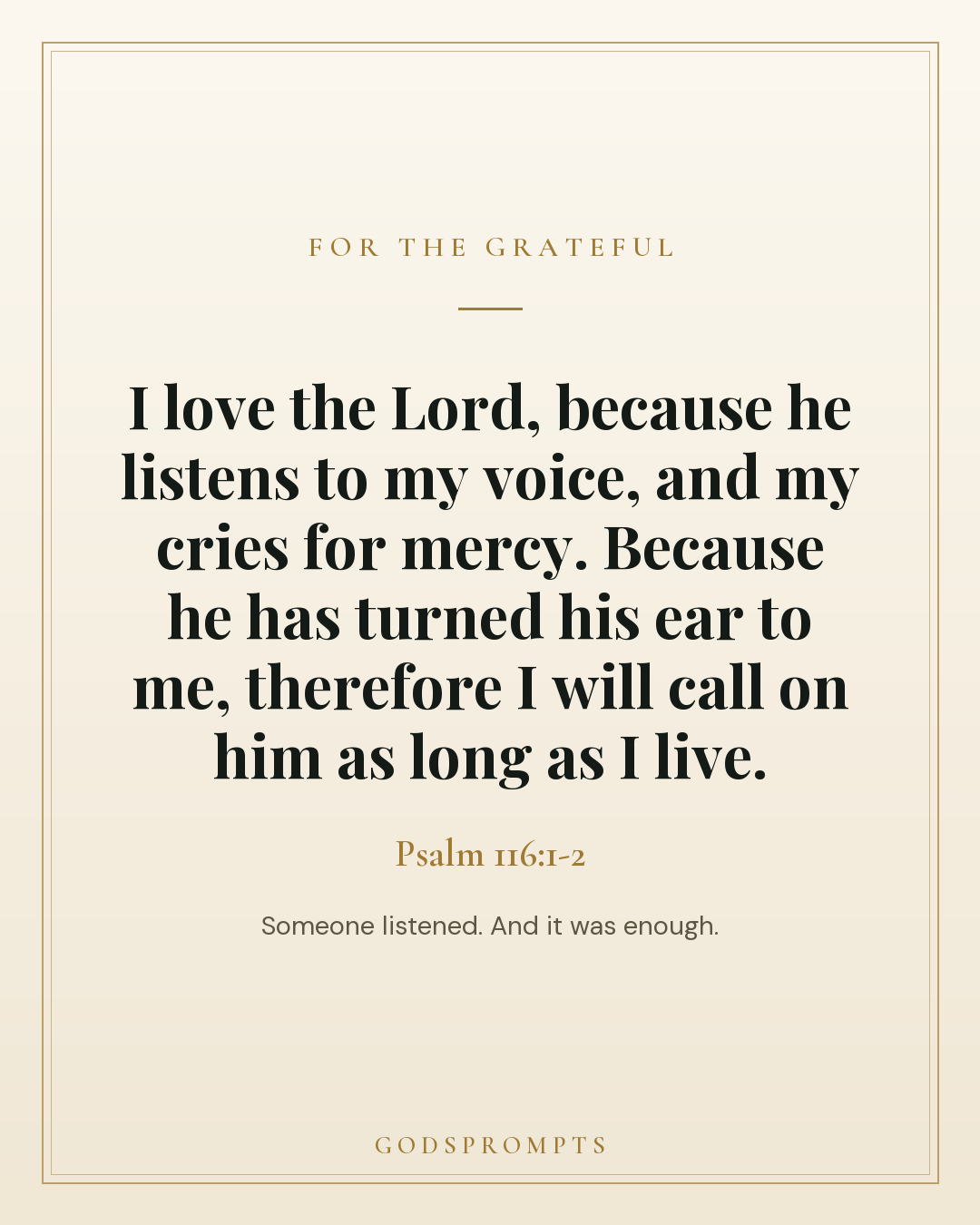 Psalm 116:1-2 scripture card
