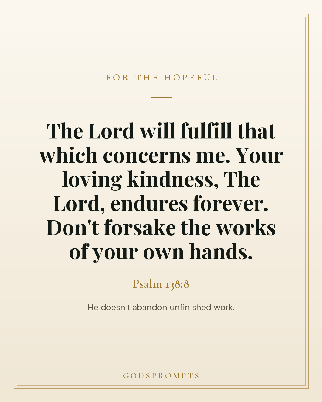 Psalm 138:8 scripture card
