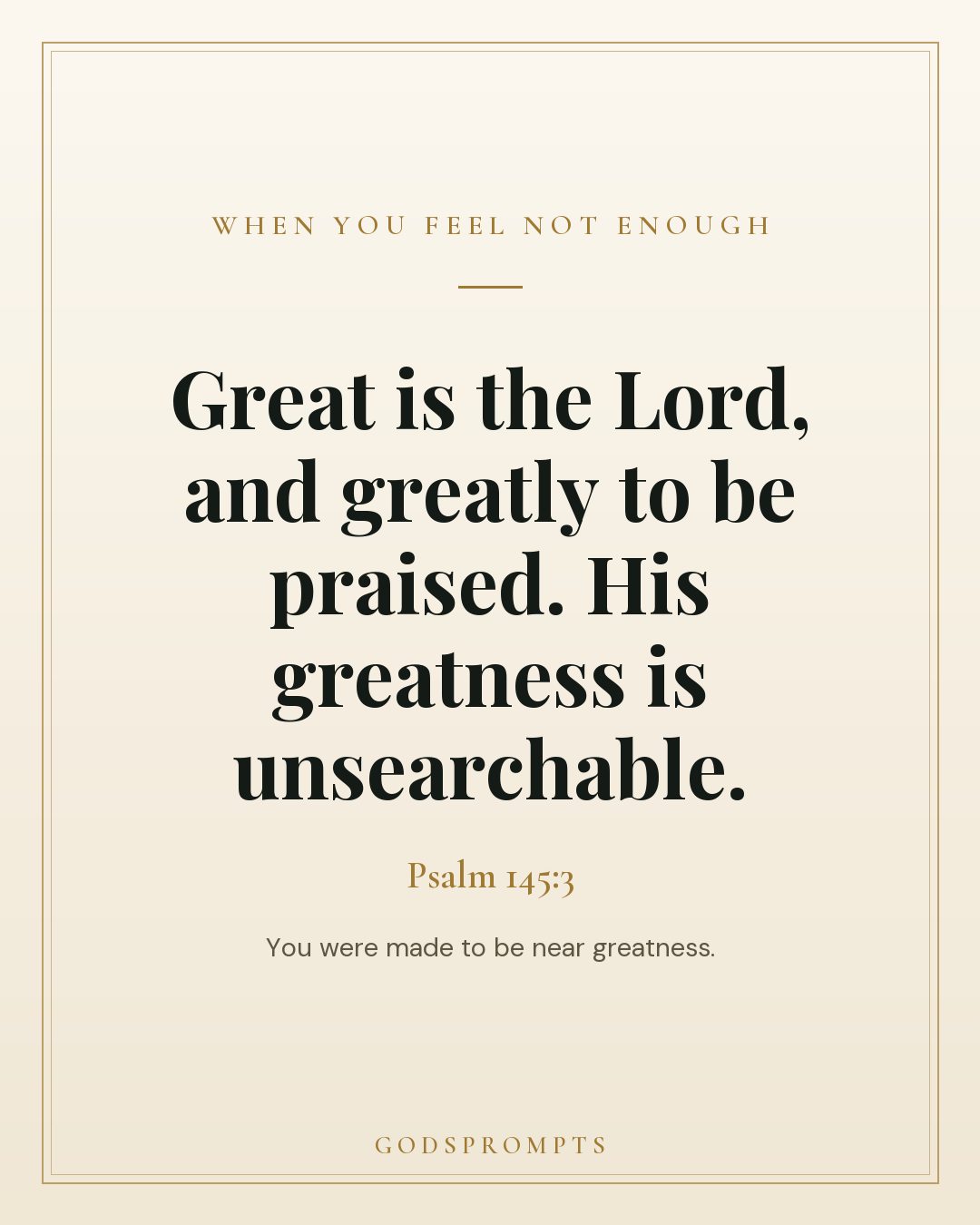 Psalm 145:3 scripture card