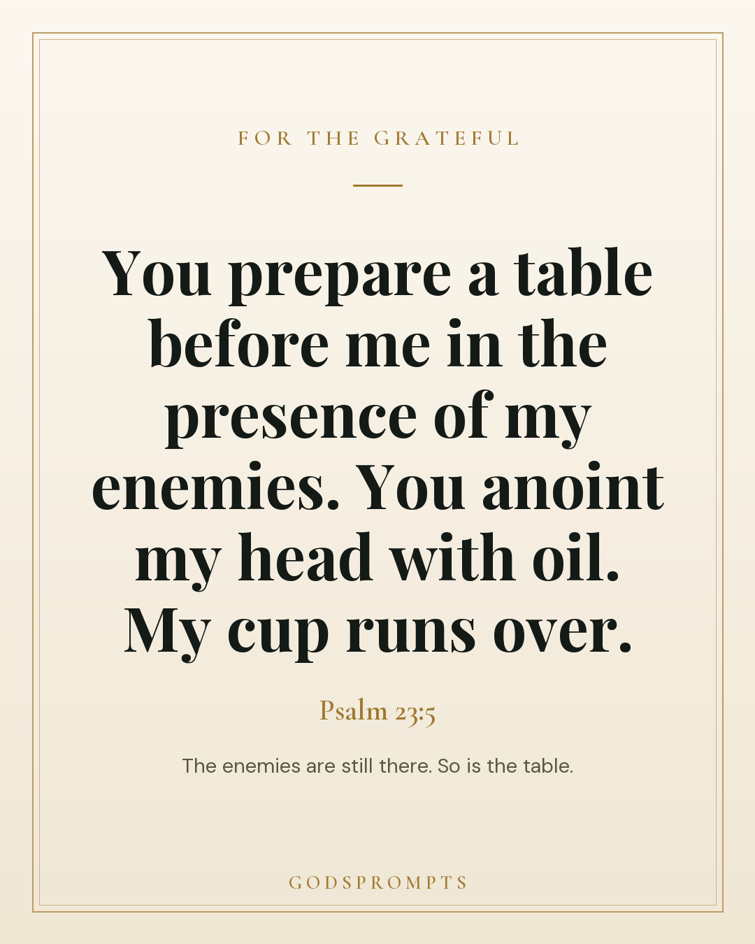 Psalm 23:5 scripture card