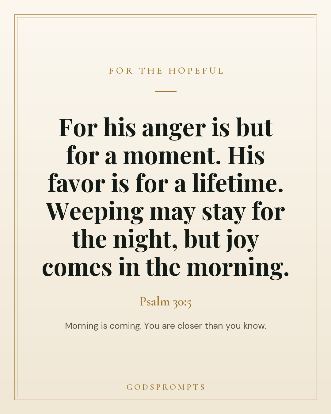 Psalm 30:5 scripture card