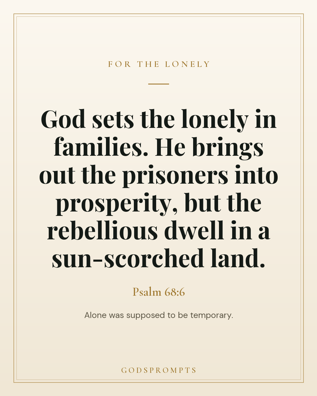 Psalm 68:6 scripture card