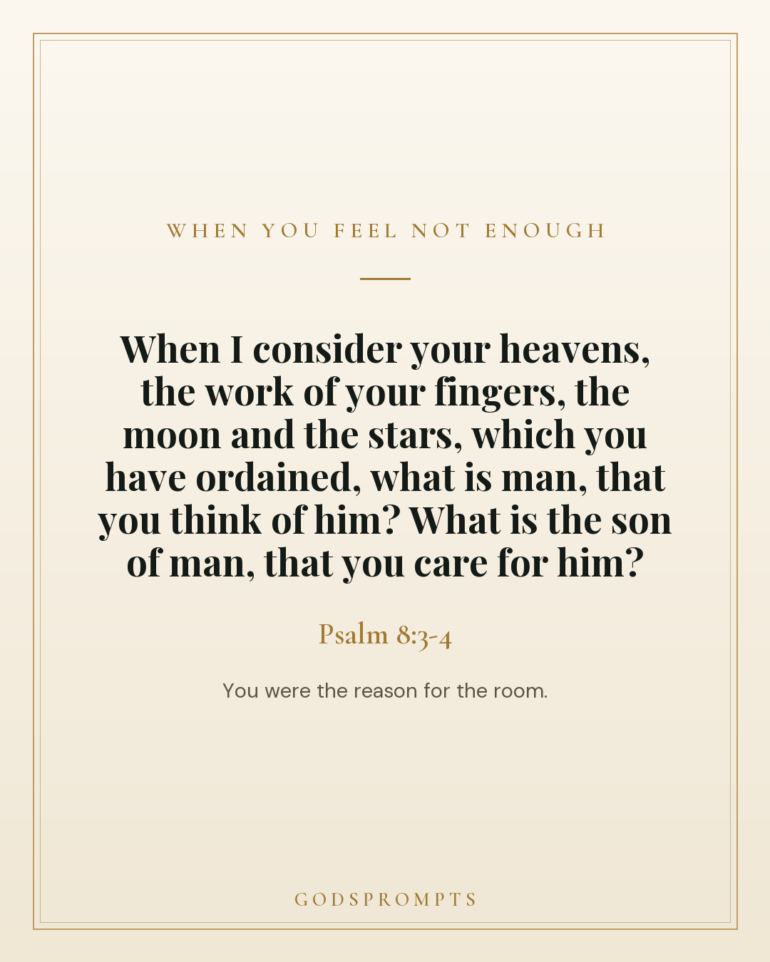 Psalm 8:3-4 scripture card