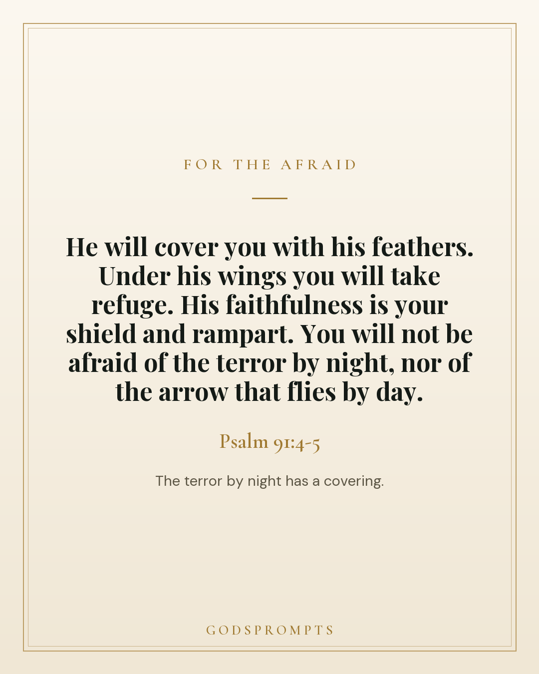 Psalm 91:4-5 scripture card